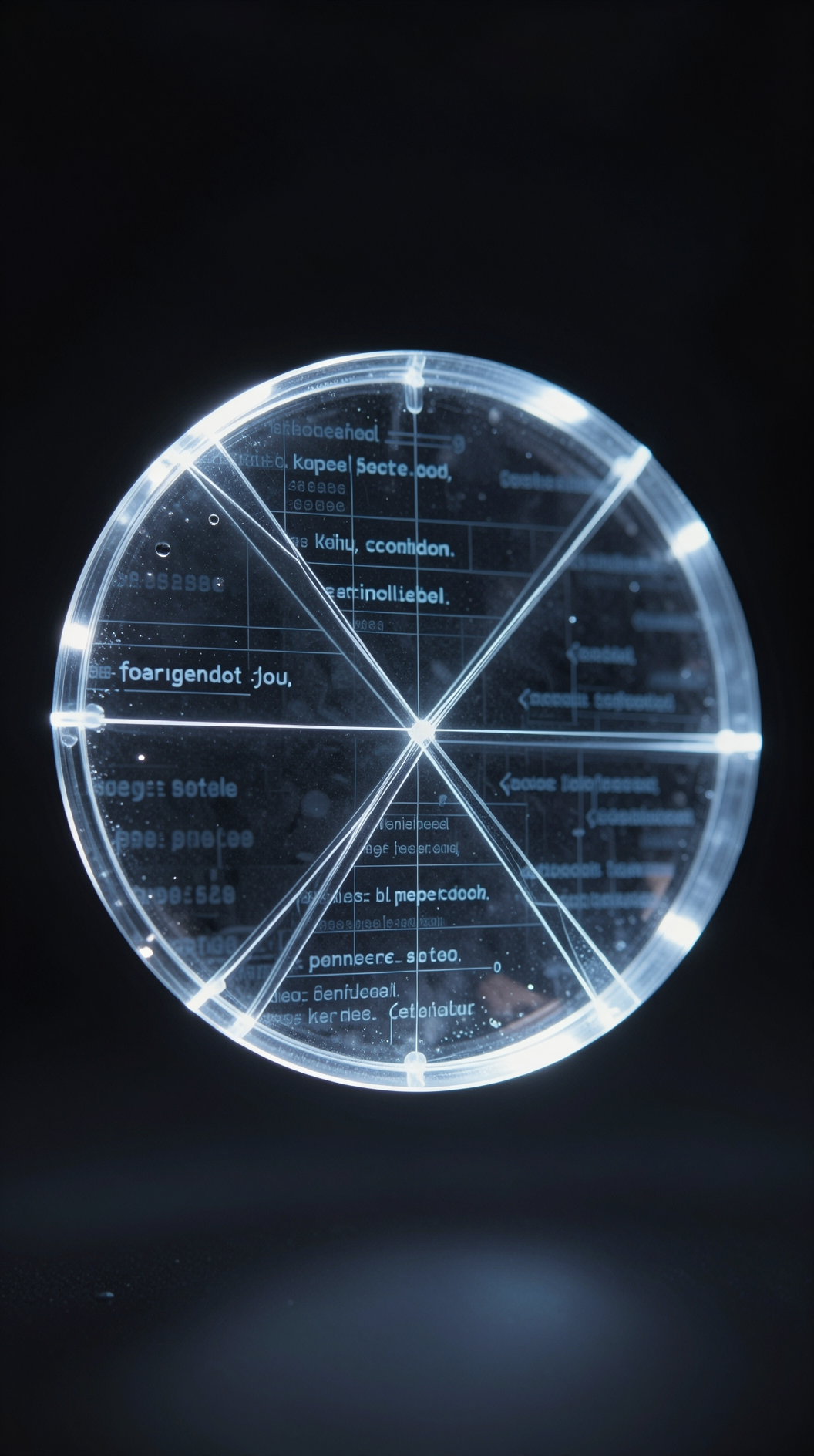A hyper-realistic macro shot of a perfect geometric circle made of pure translucent light, suspended in a void, with subtle mathematical equations glowing faintly within its structure.